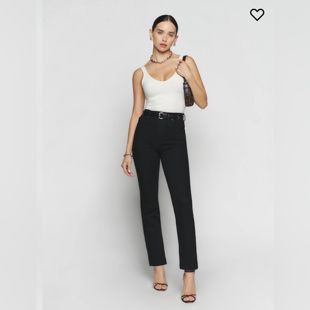 NWT Reformation Liza Ultra High Rise straight 26 black